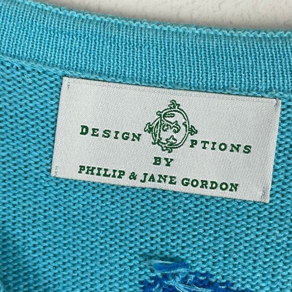 Design Options Dragon Flies Sweater Blue Fairycore Phillip Jane Gordon Size M - Picture 7 of 8